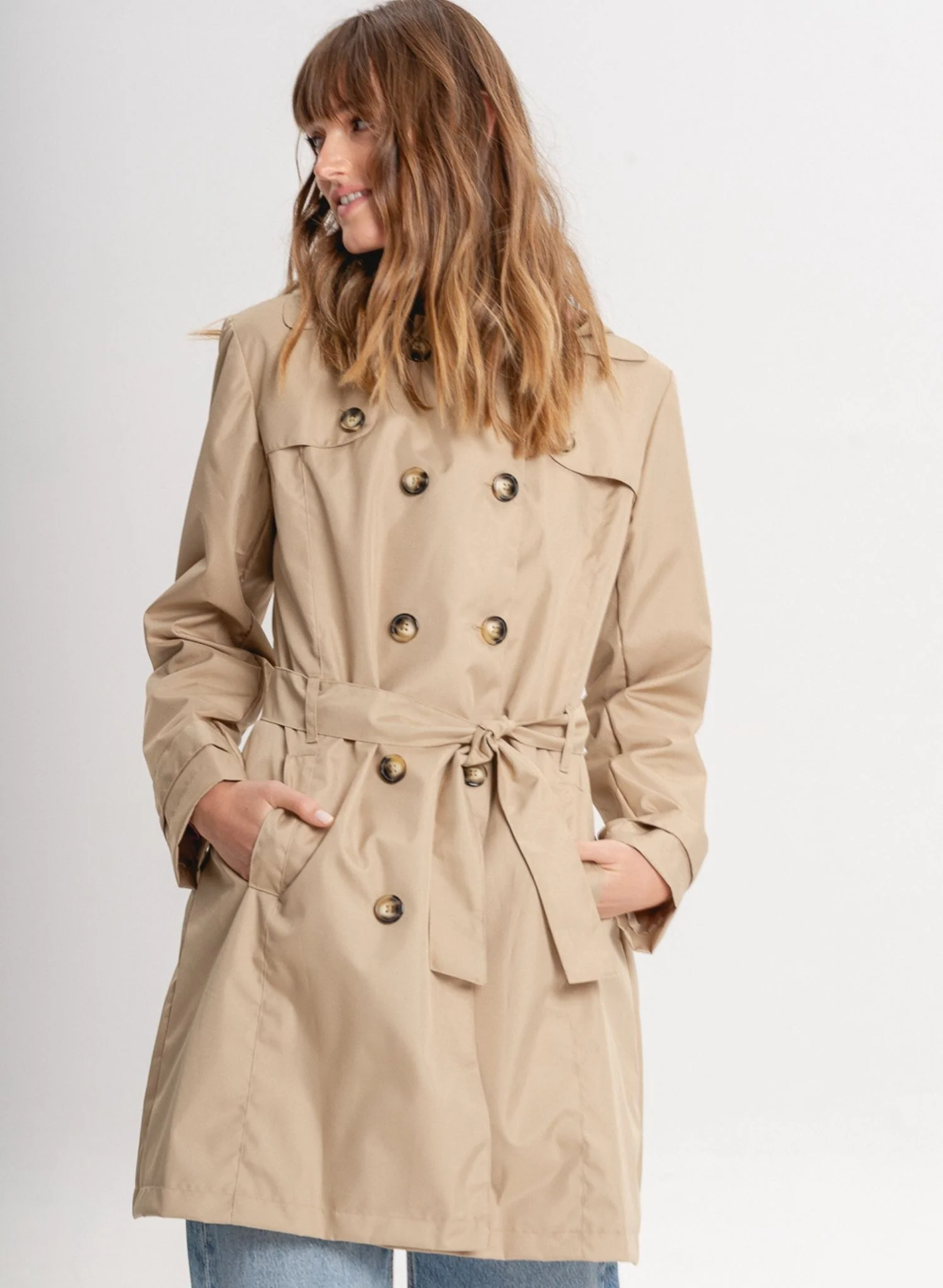 Beige Manhattan Trench Coat - Image 7
