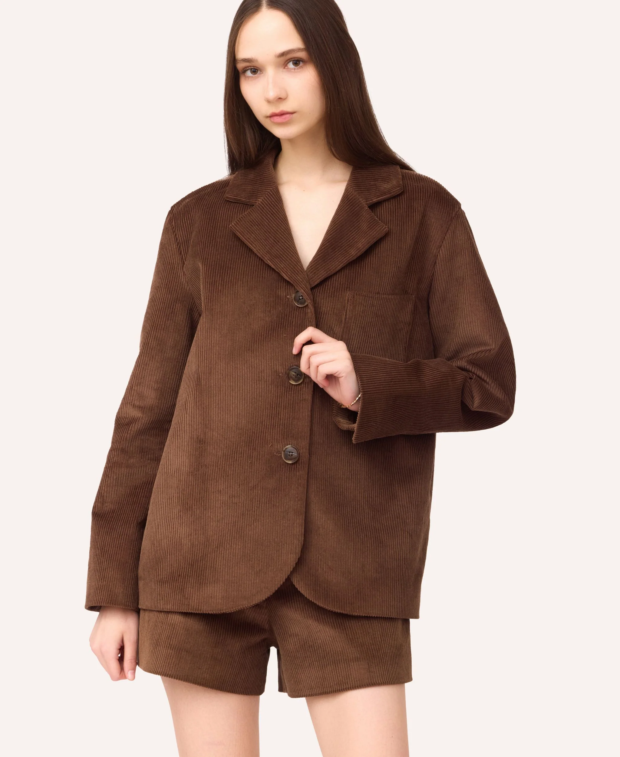 Velvet Blazer | Brown - Image 2