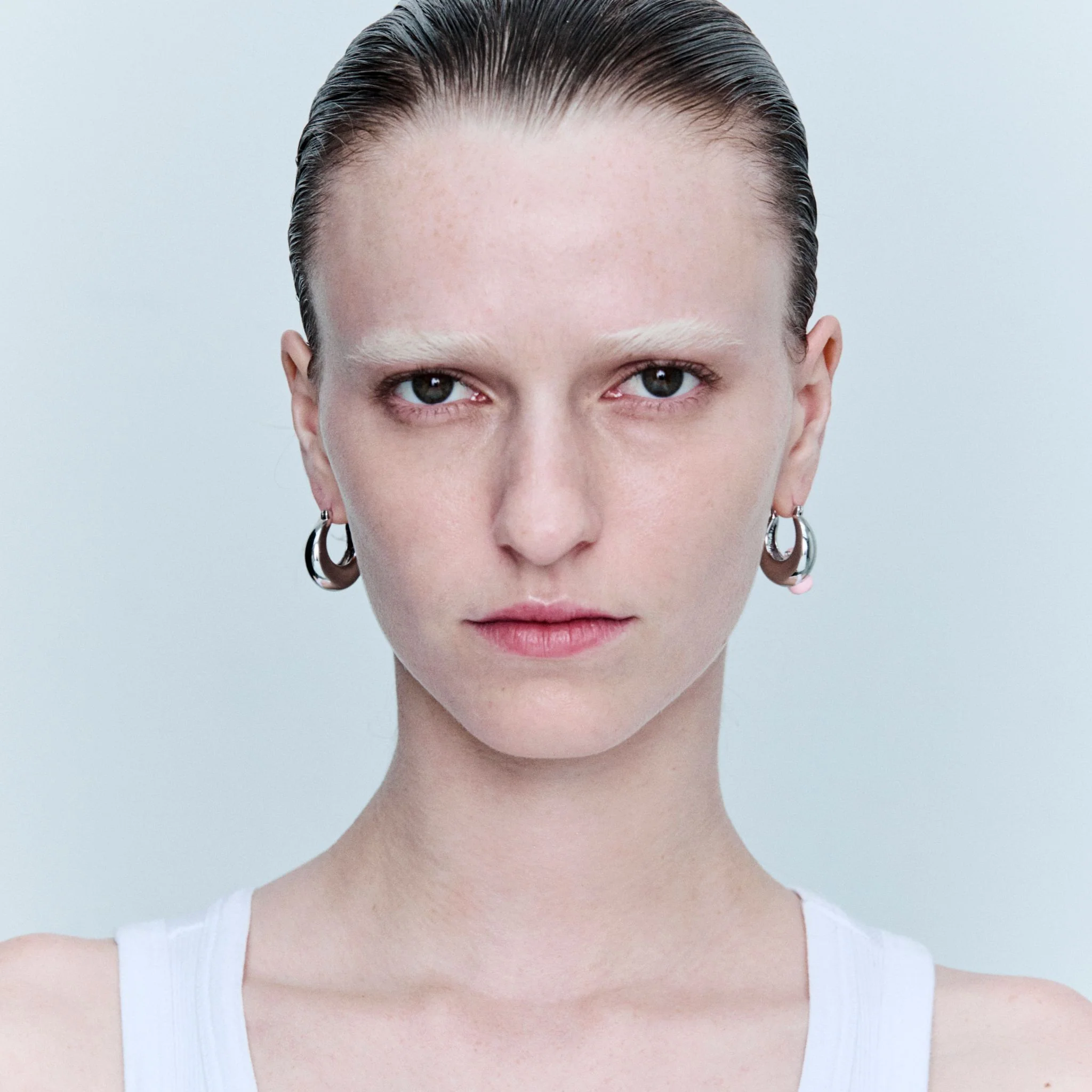 Pink Chewed Gum Hoop Poppy Earrings - Image 2