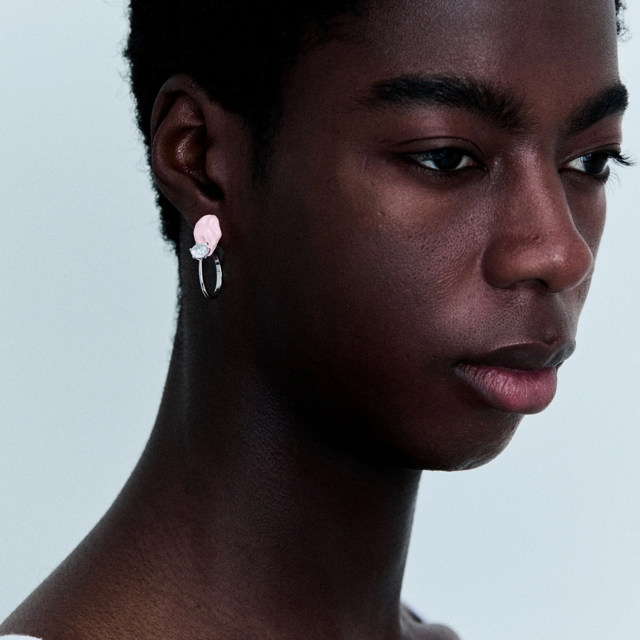 Pink Gum & Ring Single Veruca Earring - Image 3