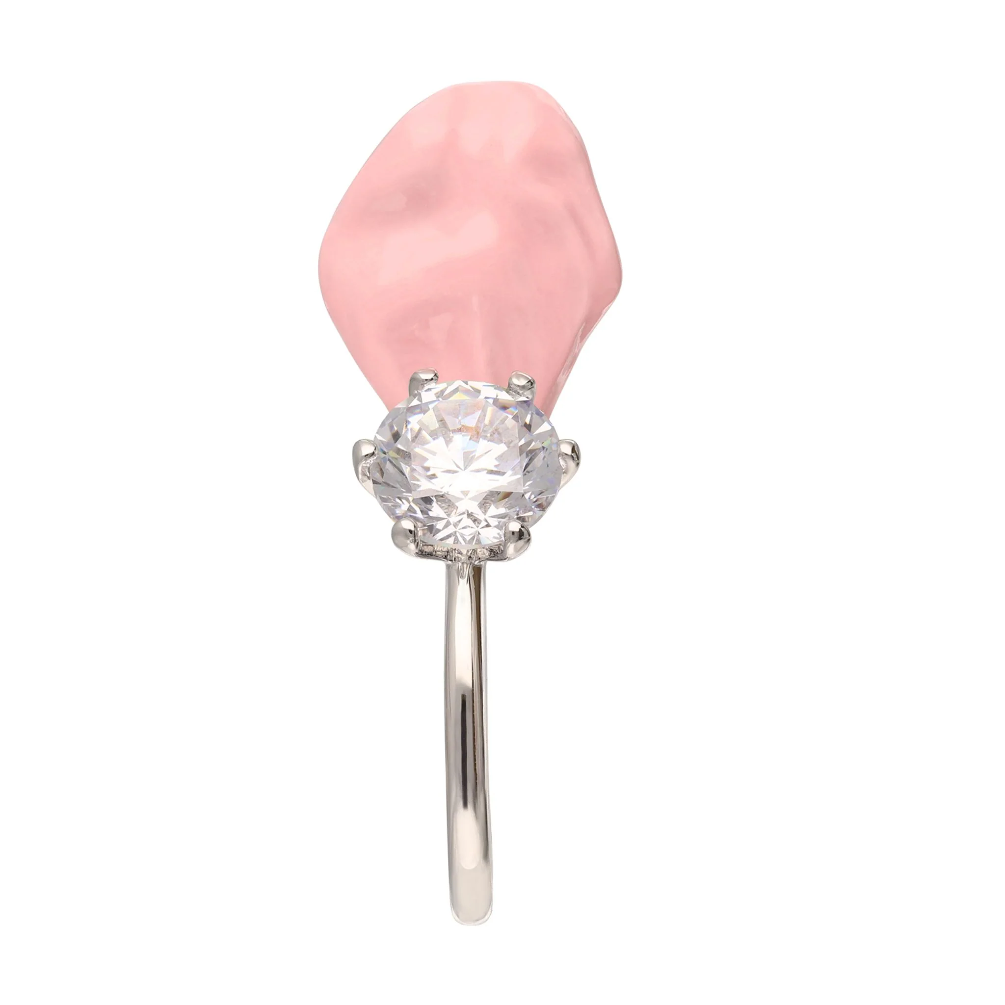 Pink Gum & Ring Single Veruca Earring - Image 4