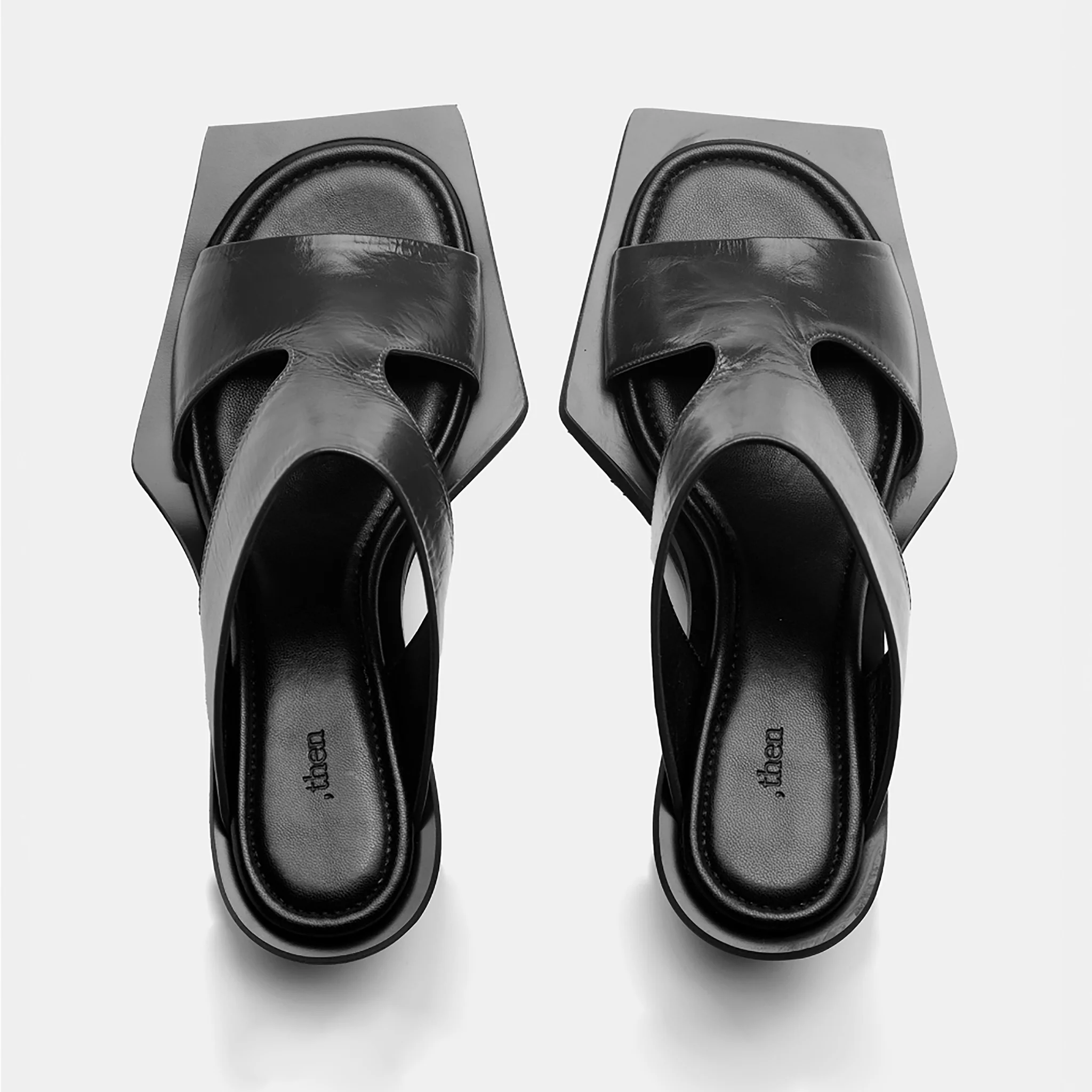 Black Block‑Heel Cutout
Leather Mules - Image 2