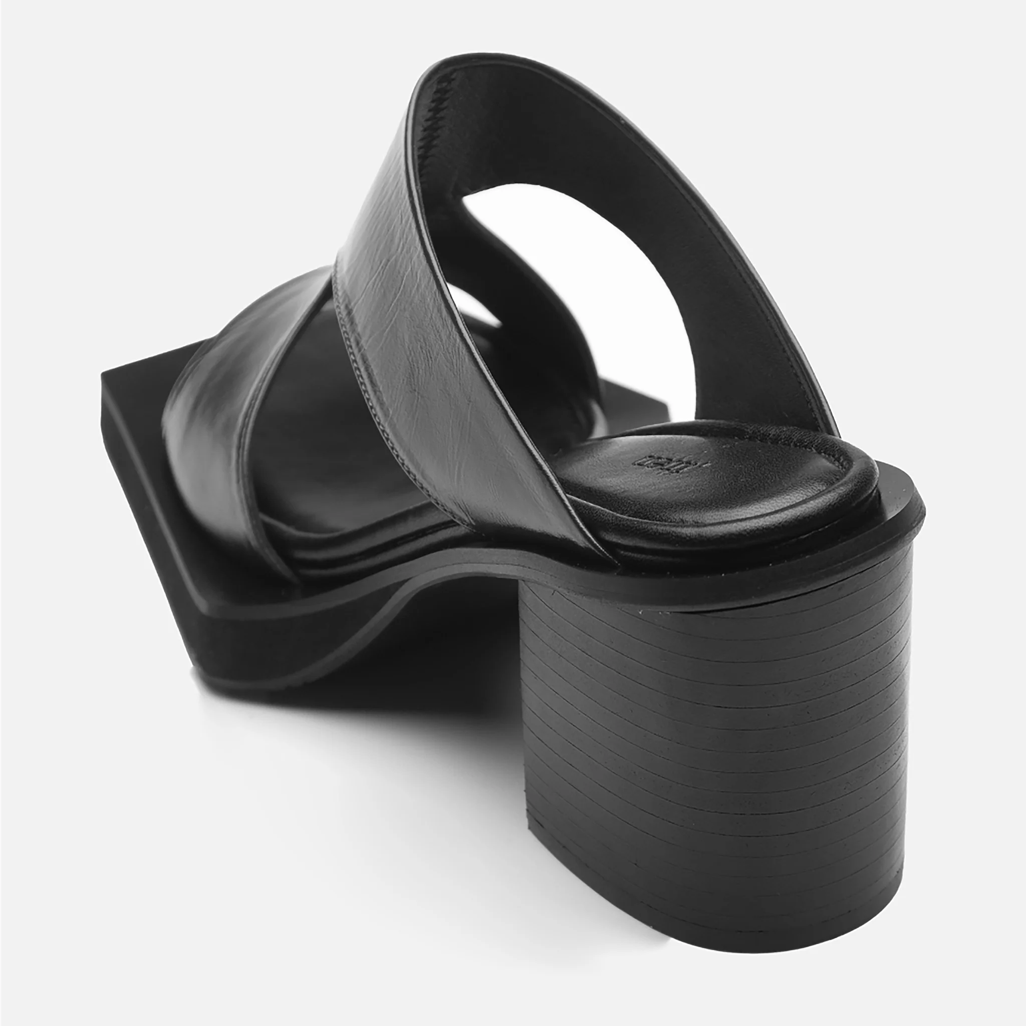 Black Block‑Heel Cutout
Leather Mules - Image 5