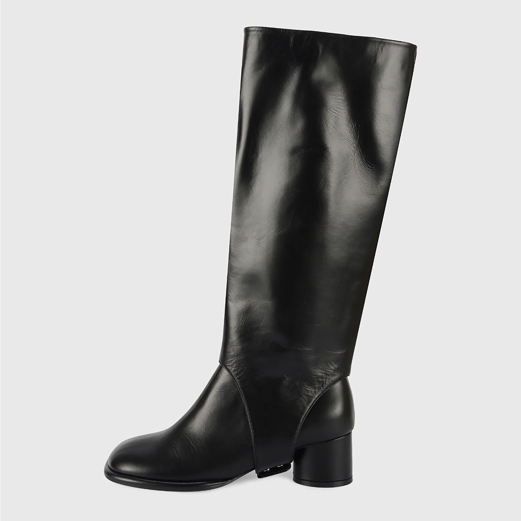 Black Convertible Knee‑High
Leather Boots - Image 3