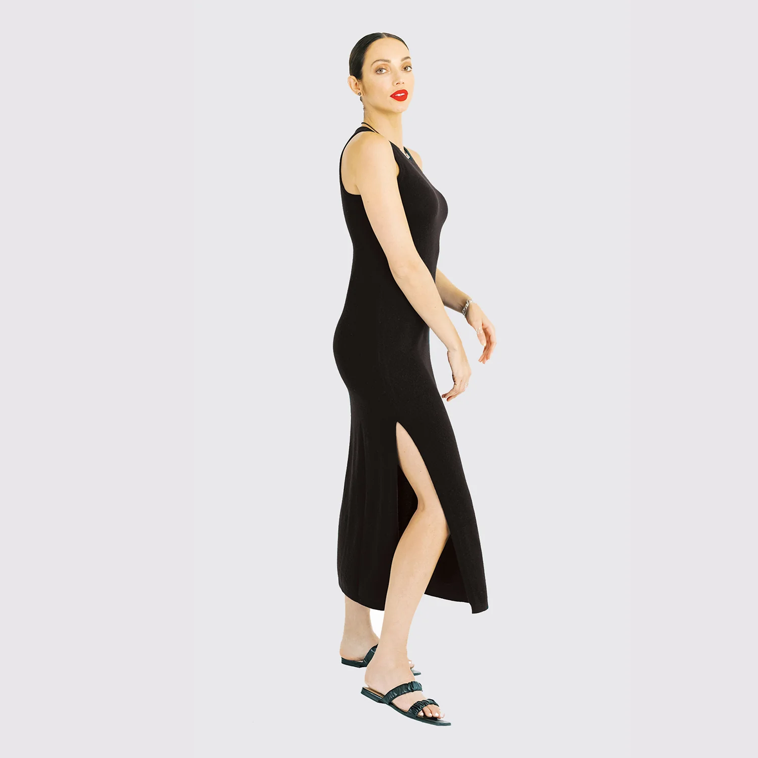 Cashmere Maxi Dress | Black - Image 4