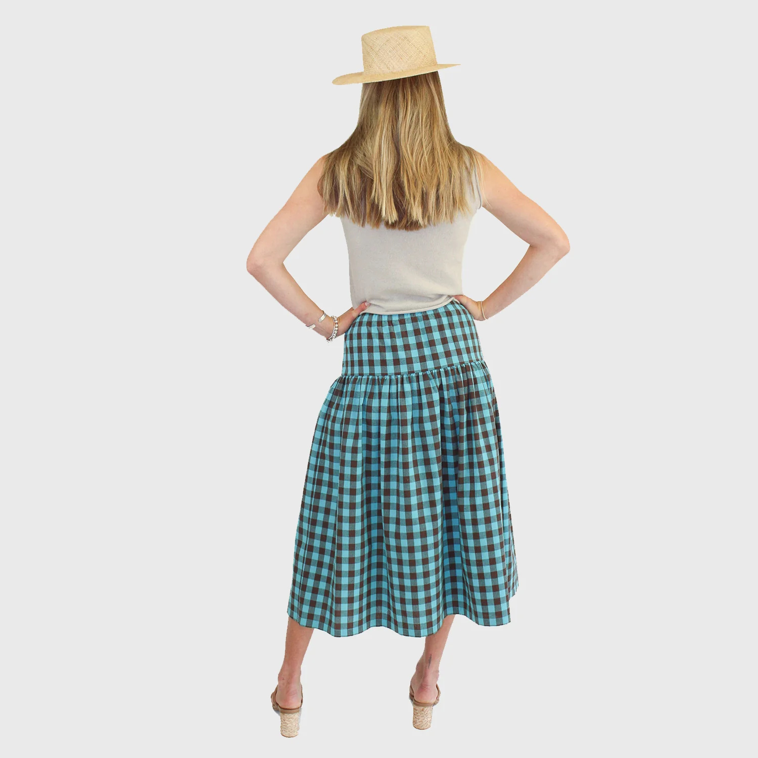 Linen Cargo Skirt | Turquoise - Image 3