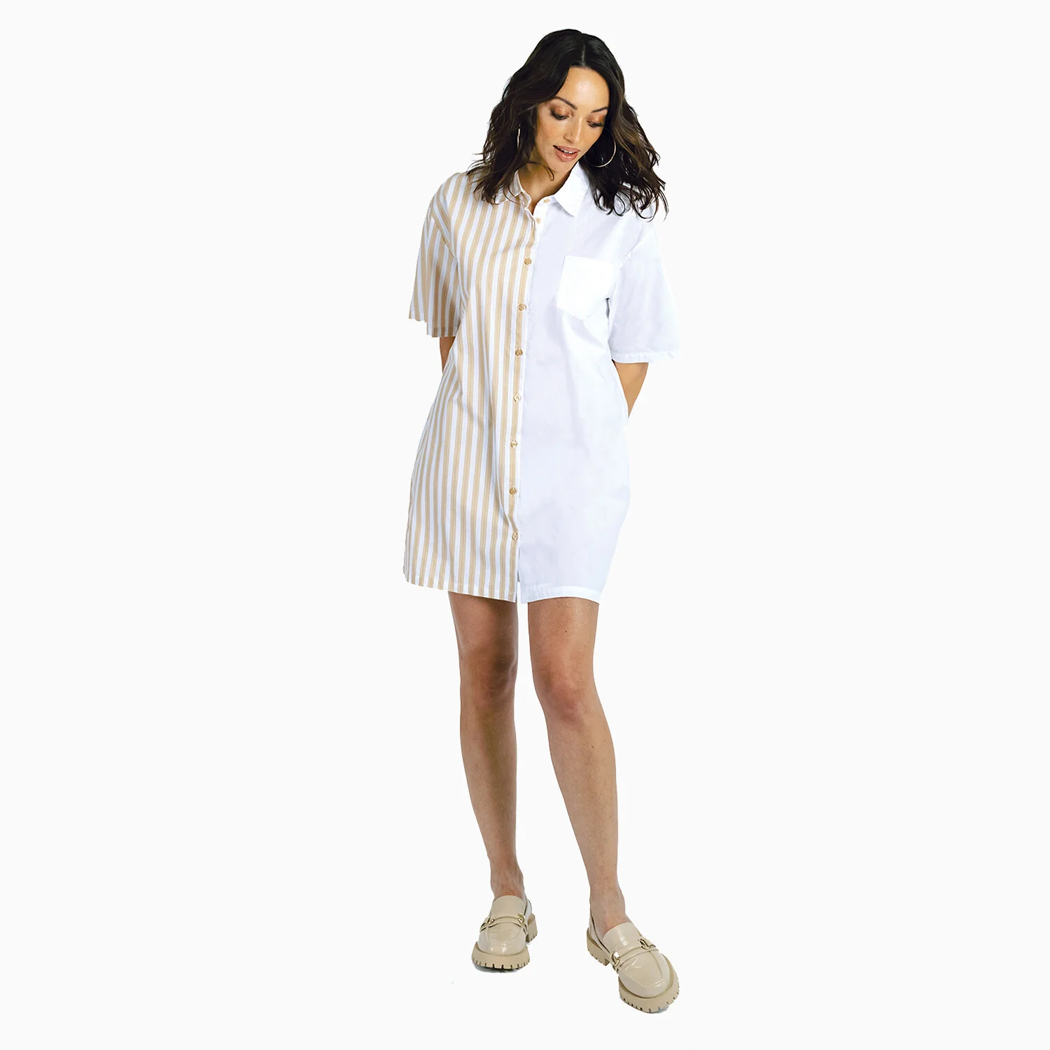 Mini Shirt Dress | Yellow - Image 3
