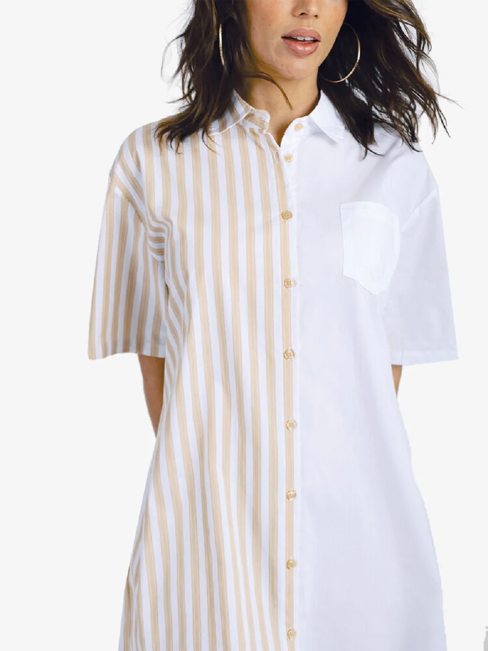 Mini Shirt Dress | Yellow - Image 4